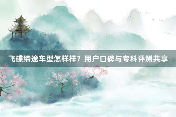 飞碟缔途车型怎样样？用户口碑与专科评测共享
